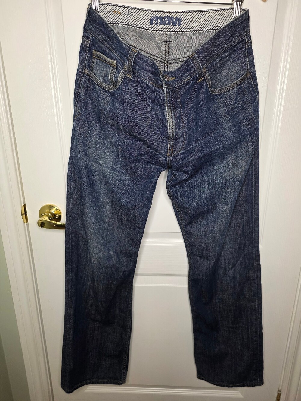 Mavi Marco Men's Dark Blue Straight Jeans 33x32